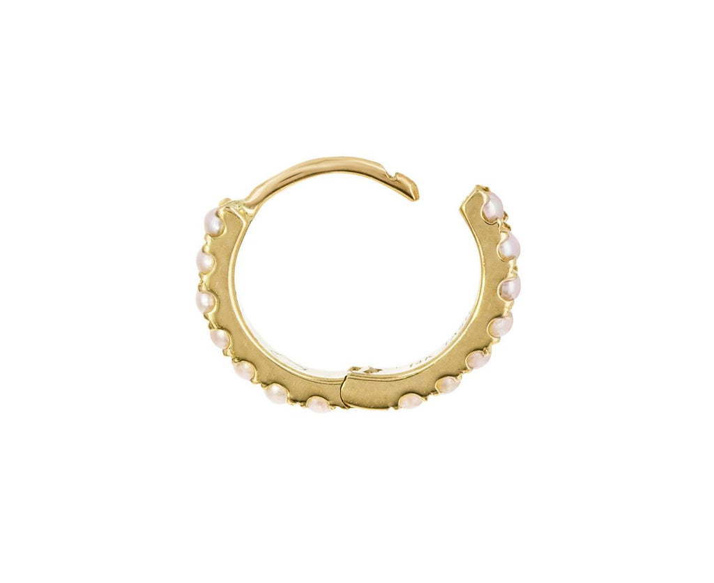 5/16 Yellow Gold Akoya Pearl Eternity SINGLE Hoop - TWISTonline 