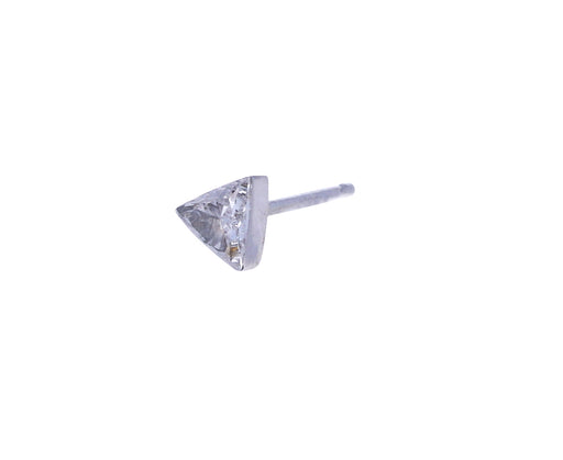 4mm Invisible Set Triangle Diamond SINGLE Earring