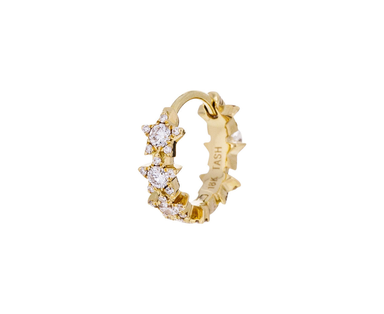 5/16 Yellow Gold Diamond Constellation SINGLE Hoop