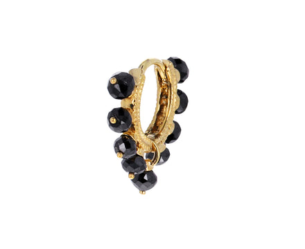 1/4 Yellow Gold Black Diamond Coronet SINGLE Hoop
