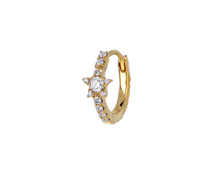 5/16 Yellow Gold Diamond Star Eternity SINGLE Hoop