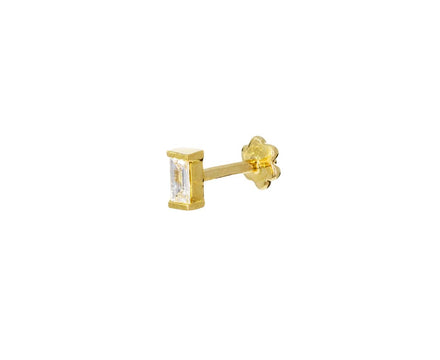 Baguette Diamond Threaded SINGLE Stud - TWISTonline 