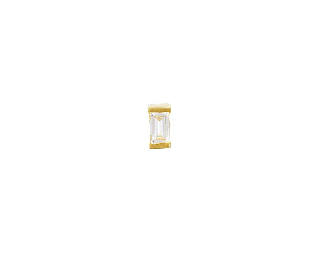 Baguette Diamond Threaded SINGLE Stud - TWISTonline 