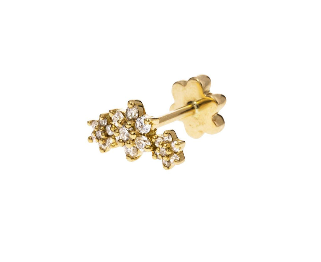 Diamond Flower Trinity SINGLE Stud - TWISTonline 