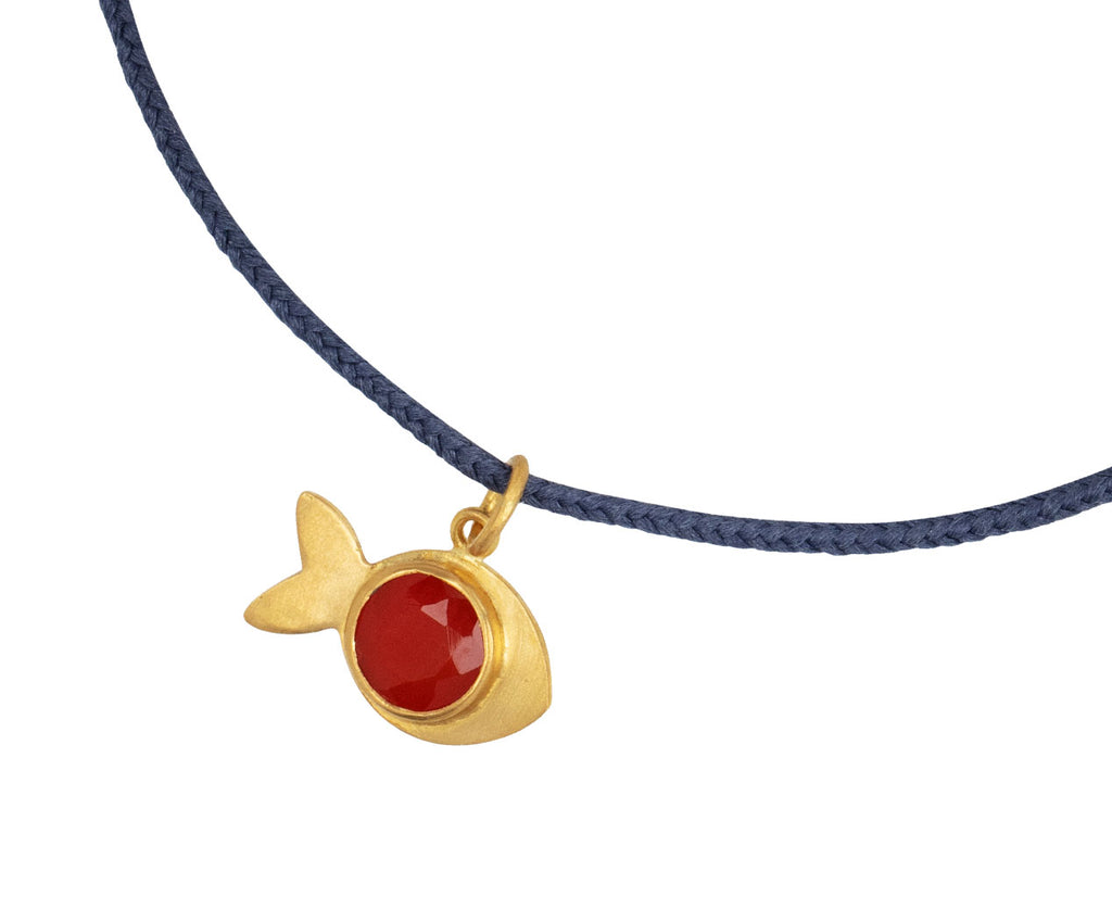 Marie-Hélène de Taillac Carnelian Dory the Fish Charm Bracelet Charm Close Up
