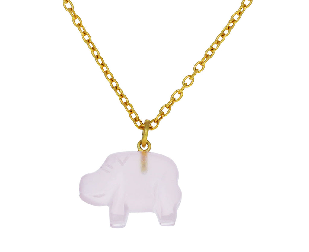 Rose Quartz Pig Charm Pendant ONLY