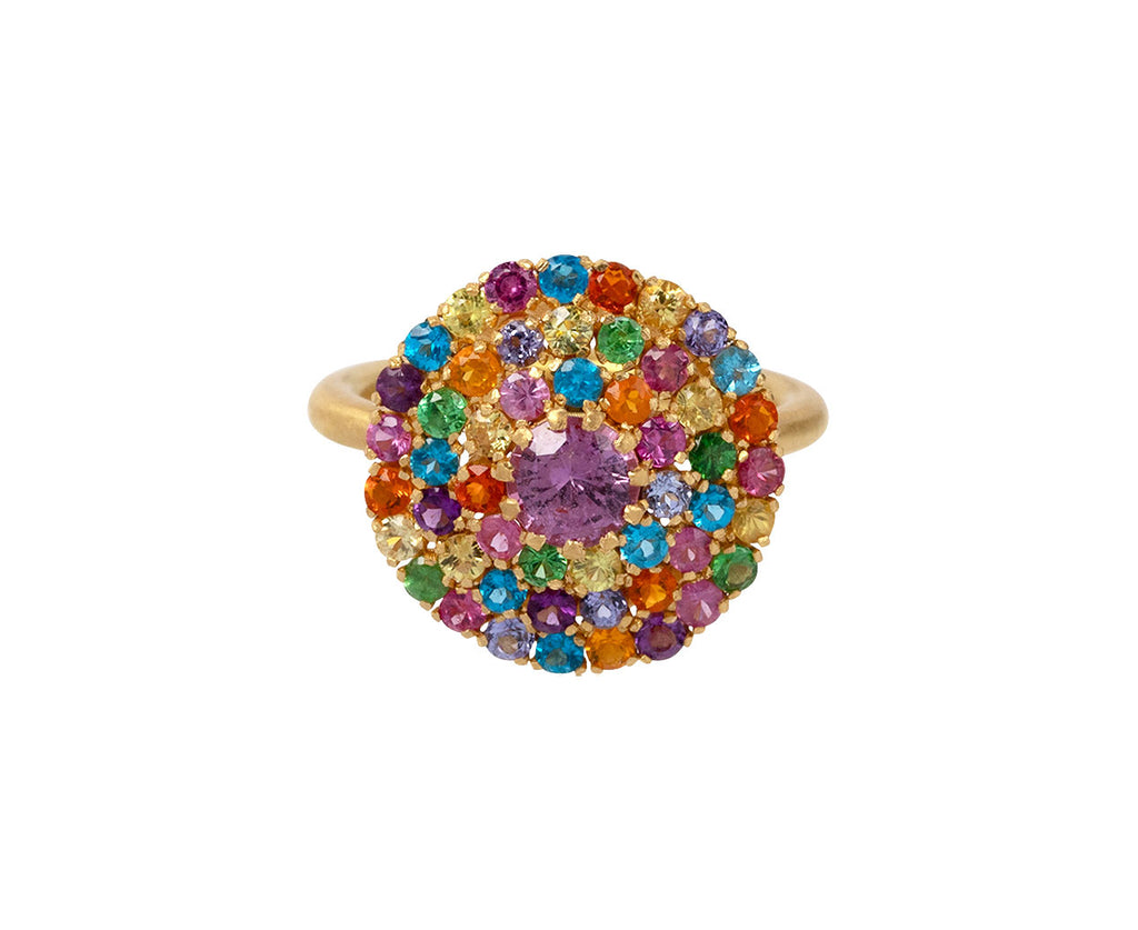 Pink Sapphire Rainbow Sea Urchin Ring