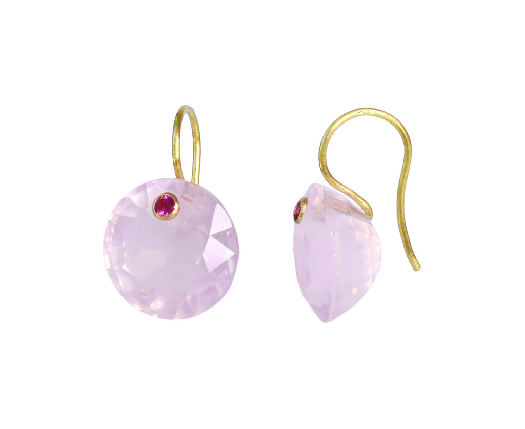 Rose Quartz and Pink Sapphire Gem Earrings - TWISTonline 