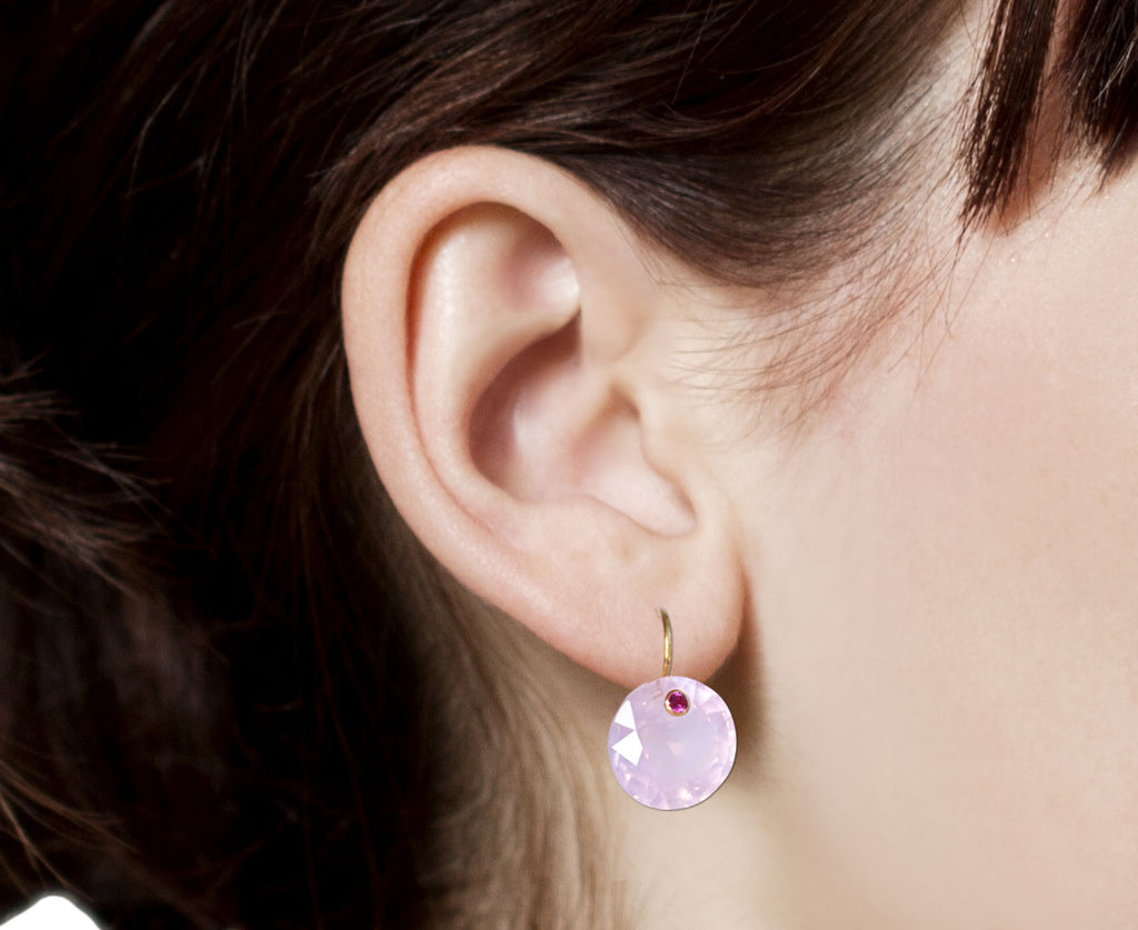 Rose Quartz and Pink Sapphire Gem Earrings - TWISTonline 