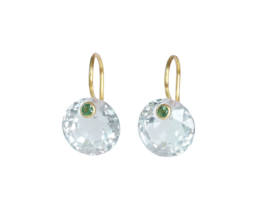 Green Quartz and Tsavorite Garnet Gem Earrings