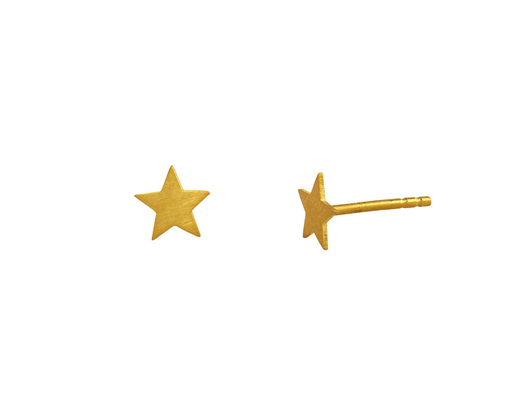 Marie-Hélène de Taillac Gold Star Stud Earrings Side View