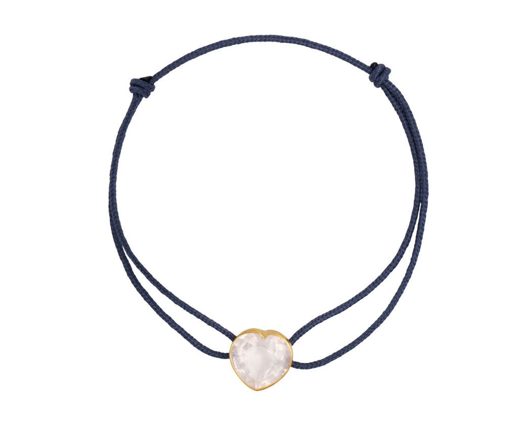 Marie-Hélène de Taillac Rose Quartz Precious Heart Charm Bracelet