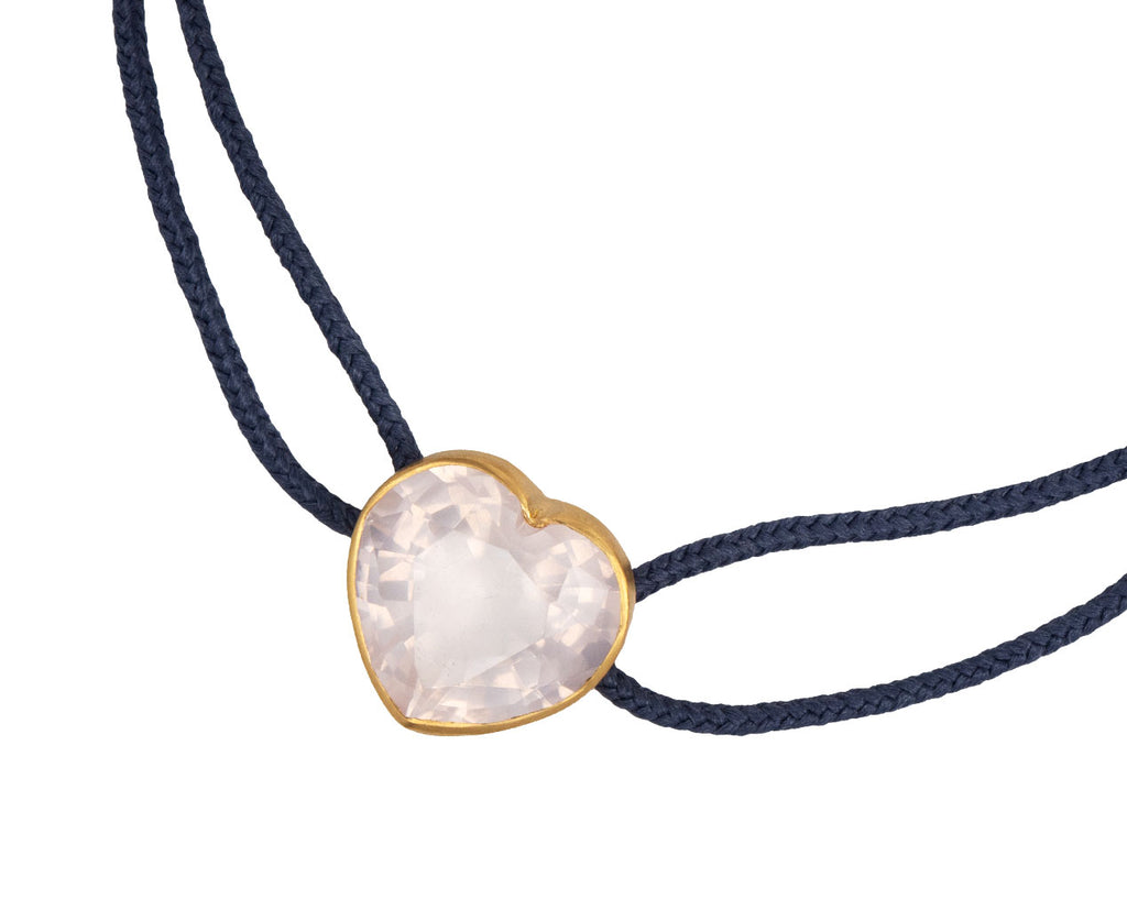 Marie-Hélène de Taillac Rose Quartz Precious Heart Charm Bracelet Close Up Charm