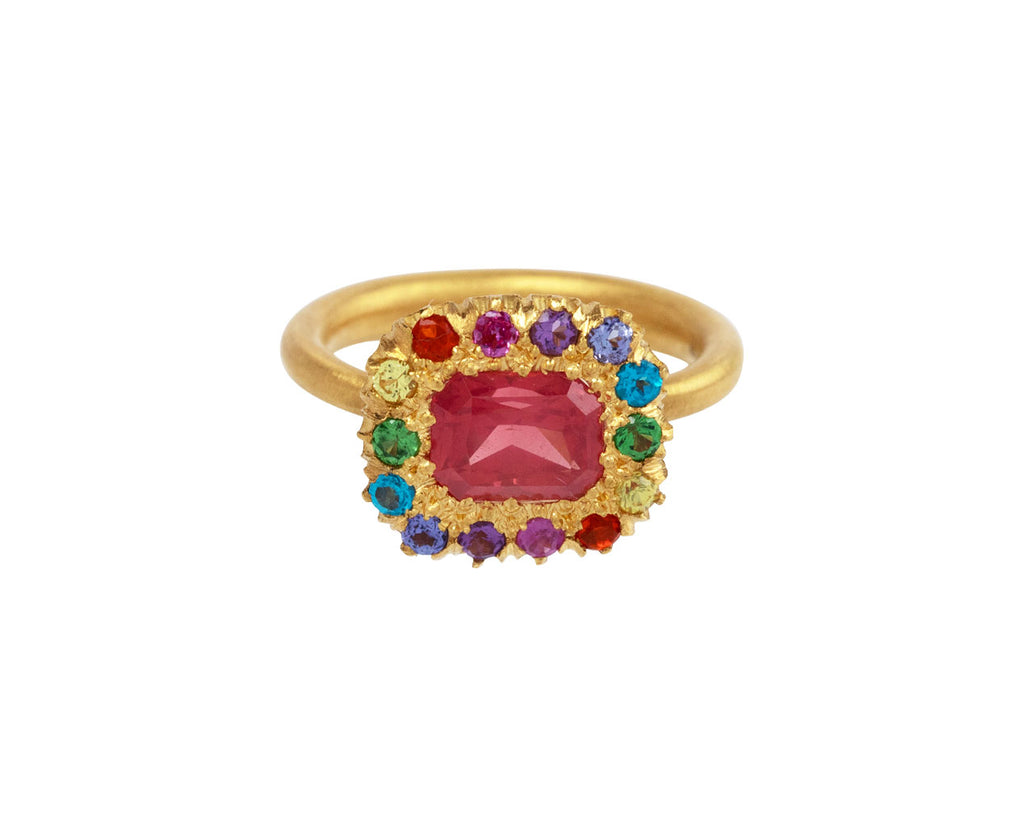 Marie-Hélène de Taillac Pink Spinel and Rainbow Stone Princess Marguerite Ring