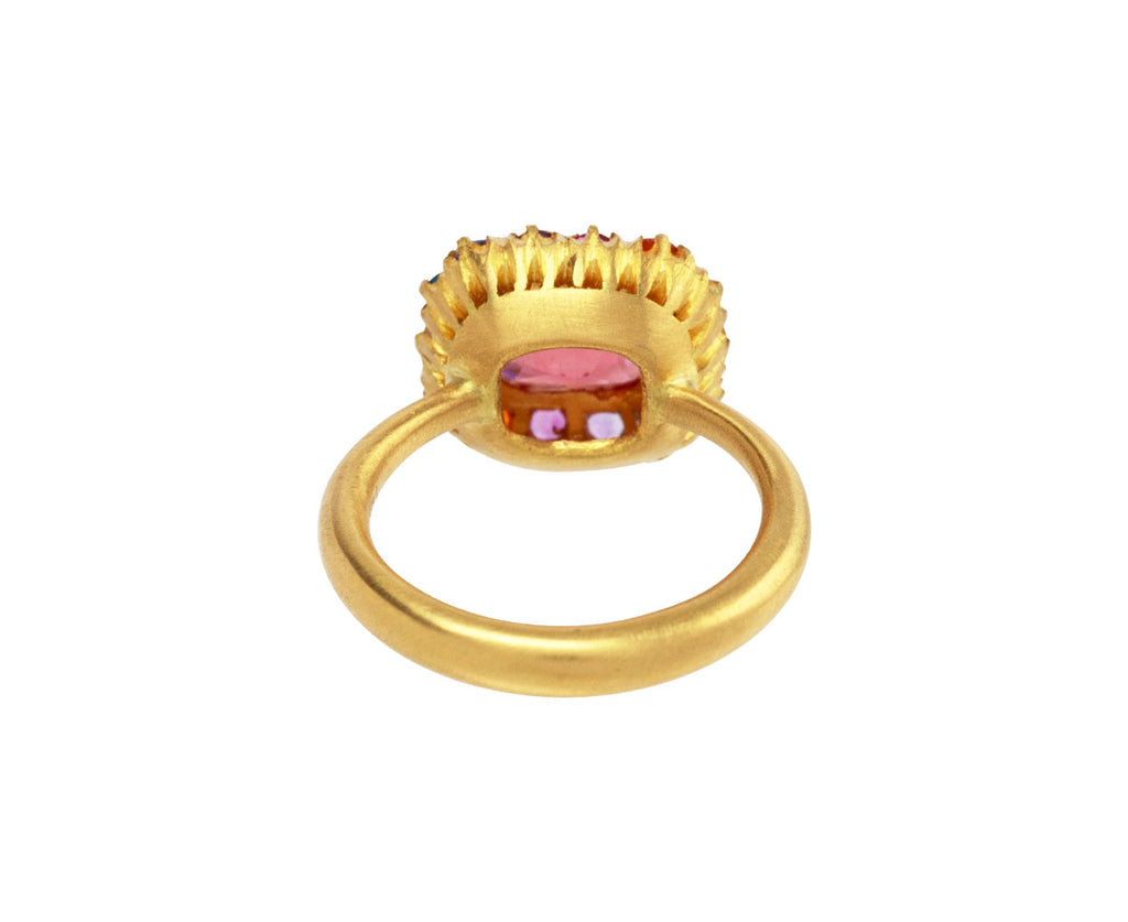 Marie-Hélène de Taillac Pink Spinel and Rainbow Stone Princess Marguerite Ring Back