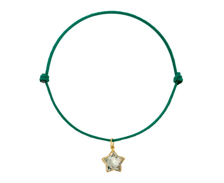 Green Quartz Cassiopeia Star Charm Bracelet