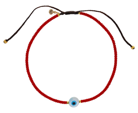 Red Bead Evil Eye Bracelet