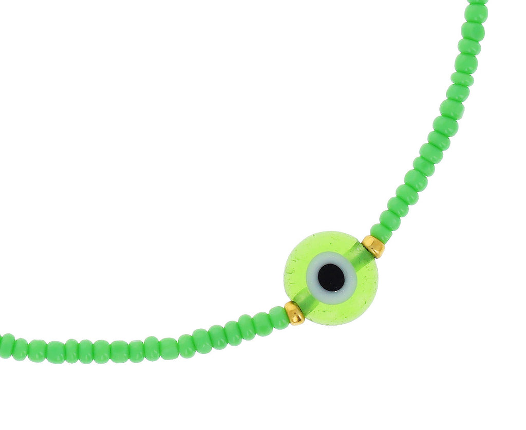 Green Evil Eye Bead Bracelet