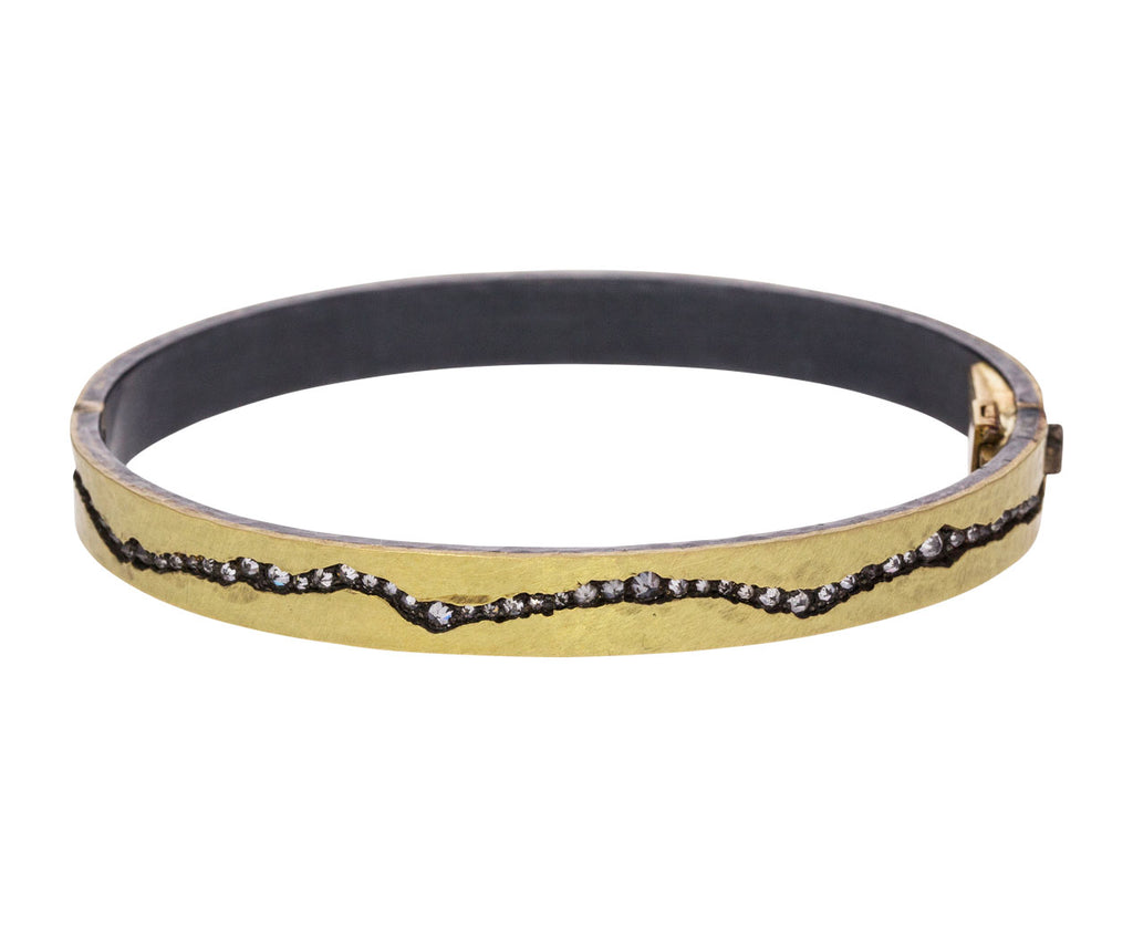 Yellow Gold and Inverted Diamond Fissure Bangle Bracelet - TWISTonline 