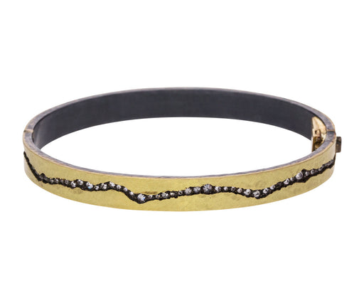 Yellow Gold and Inverted Diamond Fissure Bangle Bracelet - TWISTonline 