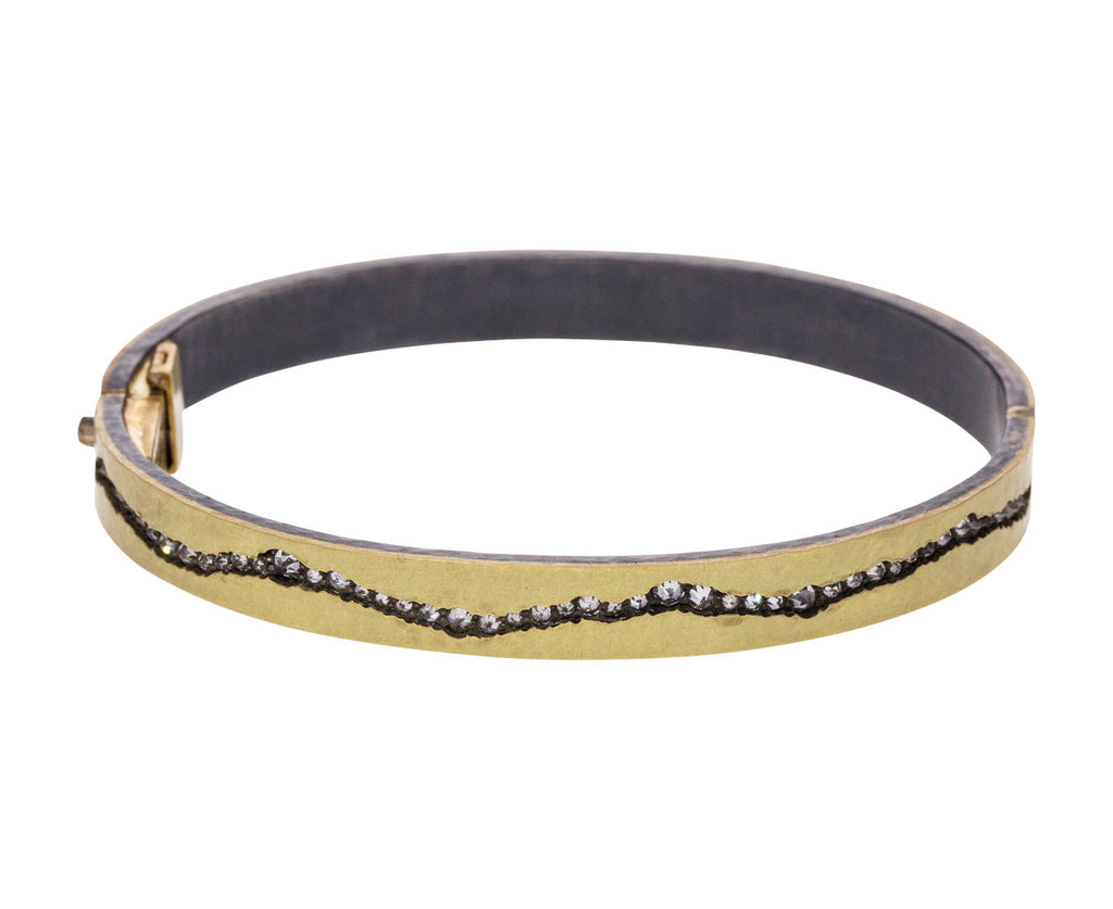 Yellow Gold and Inverted Diamond Fissure Bangle Bracelet - TWISTonline 