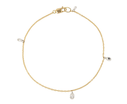 Free Set Pear Shaped Diamond Chain Bracelet