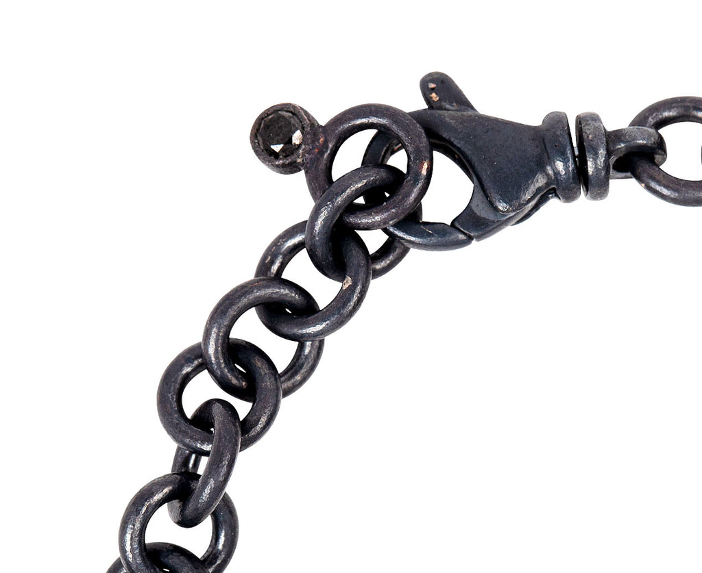 Todd Pownell Inverted Black Diamond ID Bracelet Close Up Clasp