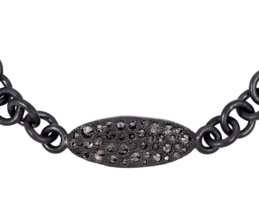 Todd Pownell Inverted Black Diamond ID Bracelet Charm Close Up