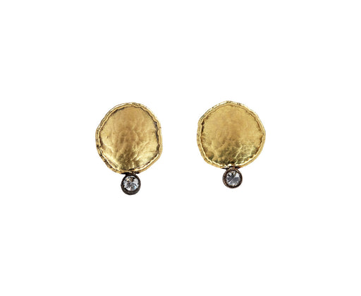 Gold Cup Earrings with Inverted Diamonds