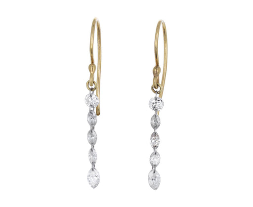 Round and Marquise Diamond Earrings
