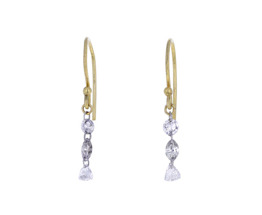 Mixed Diamond Dangle Earrings