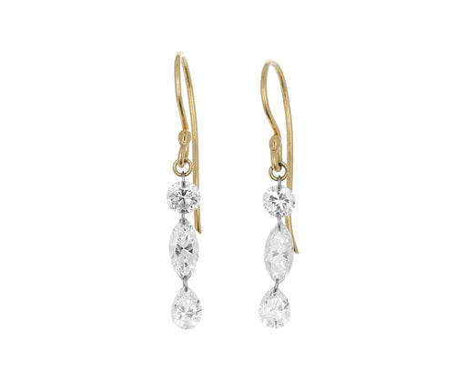 Round, Marquise and Pear Shaped Diamond Earrings