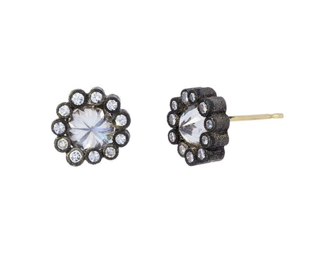 Inverted Diamond and Tube Halo Earrings - TWISTonline 