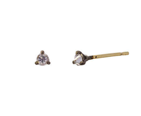 Tiny Inverted Diamond Stud Earrings - TWISTonline 