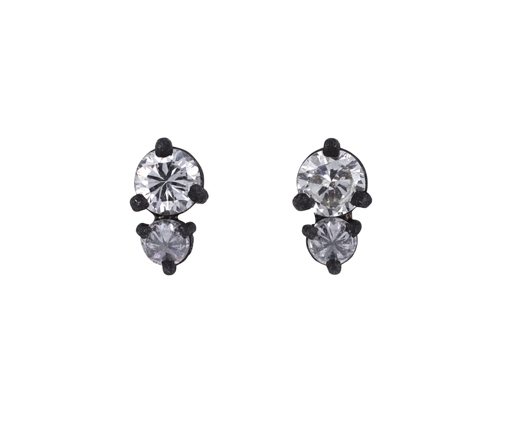 Double Diamond Stud Earrings