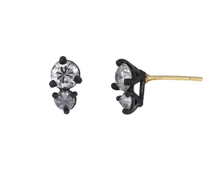 Double Diamond Stud Earrings