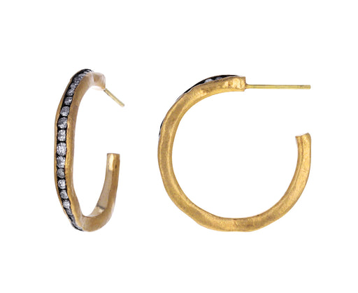 Irregular Diamond Hoop Earrings