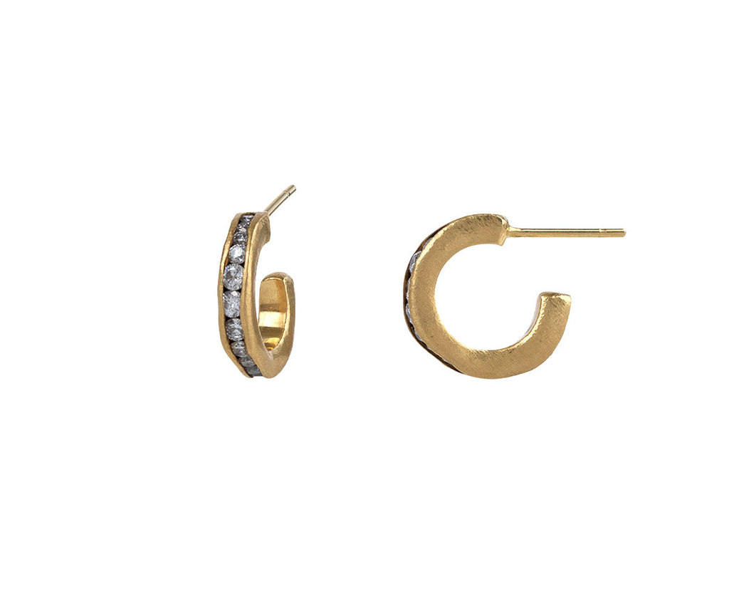 Gold post hoop discount earrings