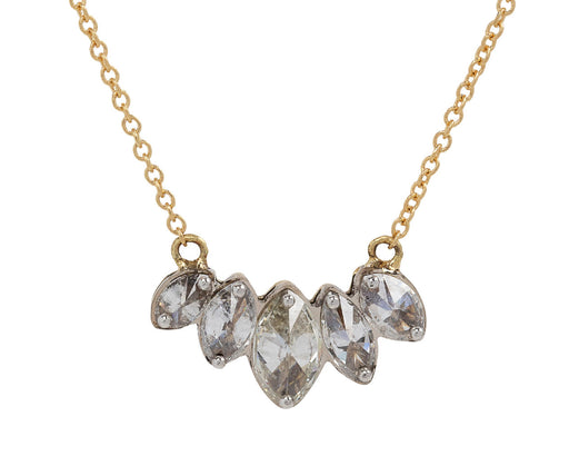 Inverted Diamond Marquise Pendant Necklace
