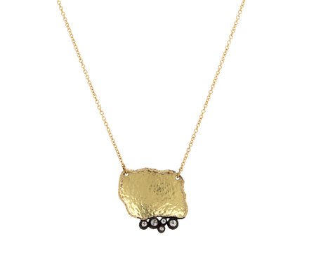 Gold and Five Inverted Diamond Pendant Necklace