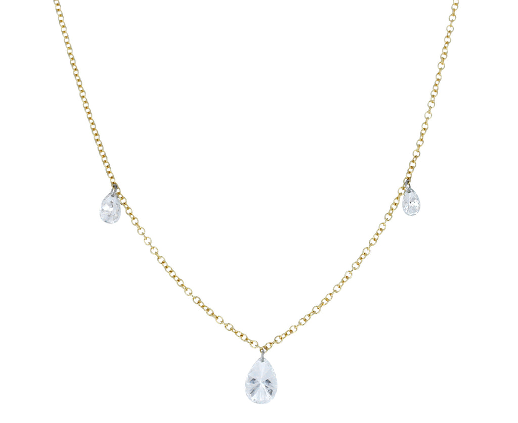 Free Set Triple Pear Shaped Diamond Necklace - TWISTonline 