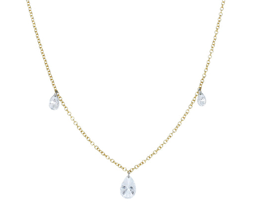 Free Set Triple Pear Shaped Diamond Necklace - TWISTonline 