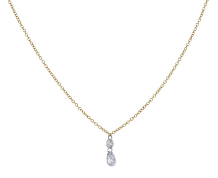 Round and Pear Shaped Diamond Duo Necklace