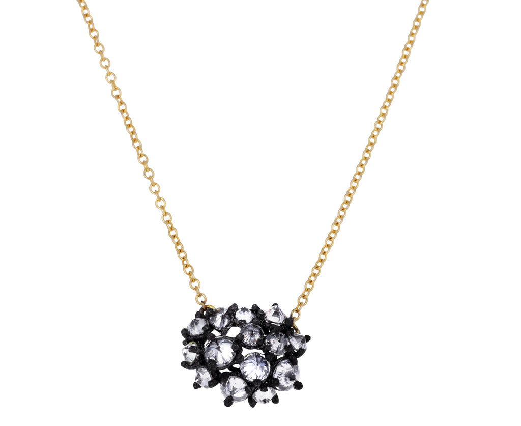 Inverted Diamond Roundish Cluster Necklace