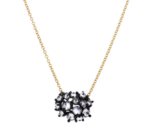Inverted Diamond Roundish Cluster Necklace