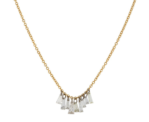 Todd Pownell Tapered Baguette Diamond Fringe Necklace