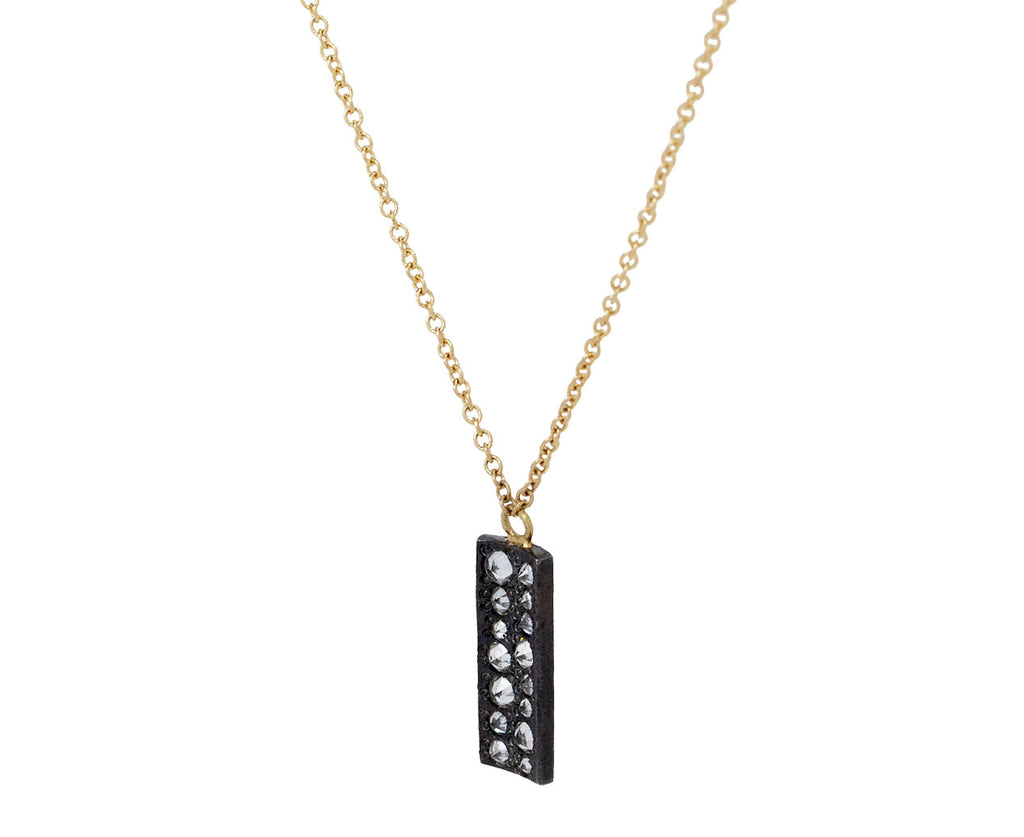 Inverted Diamond Bar Pendant Necklace