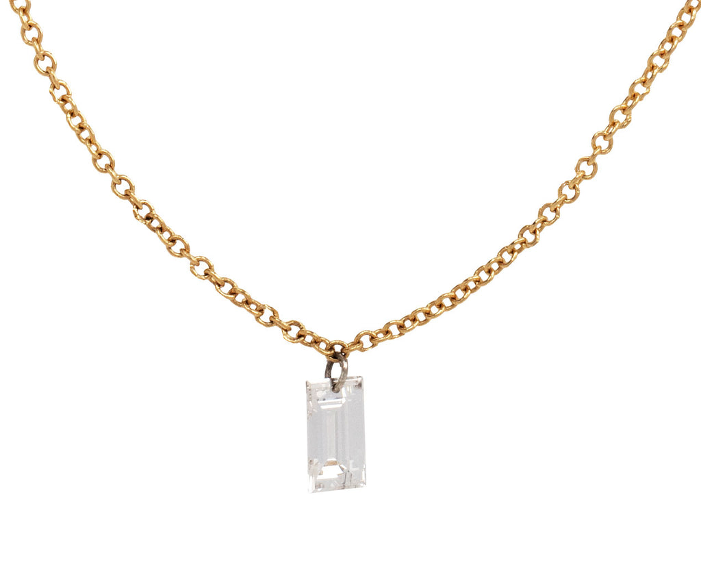 Todd Pownell Free Set Baguette Diamond Pendant Necklace Close Up