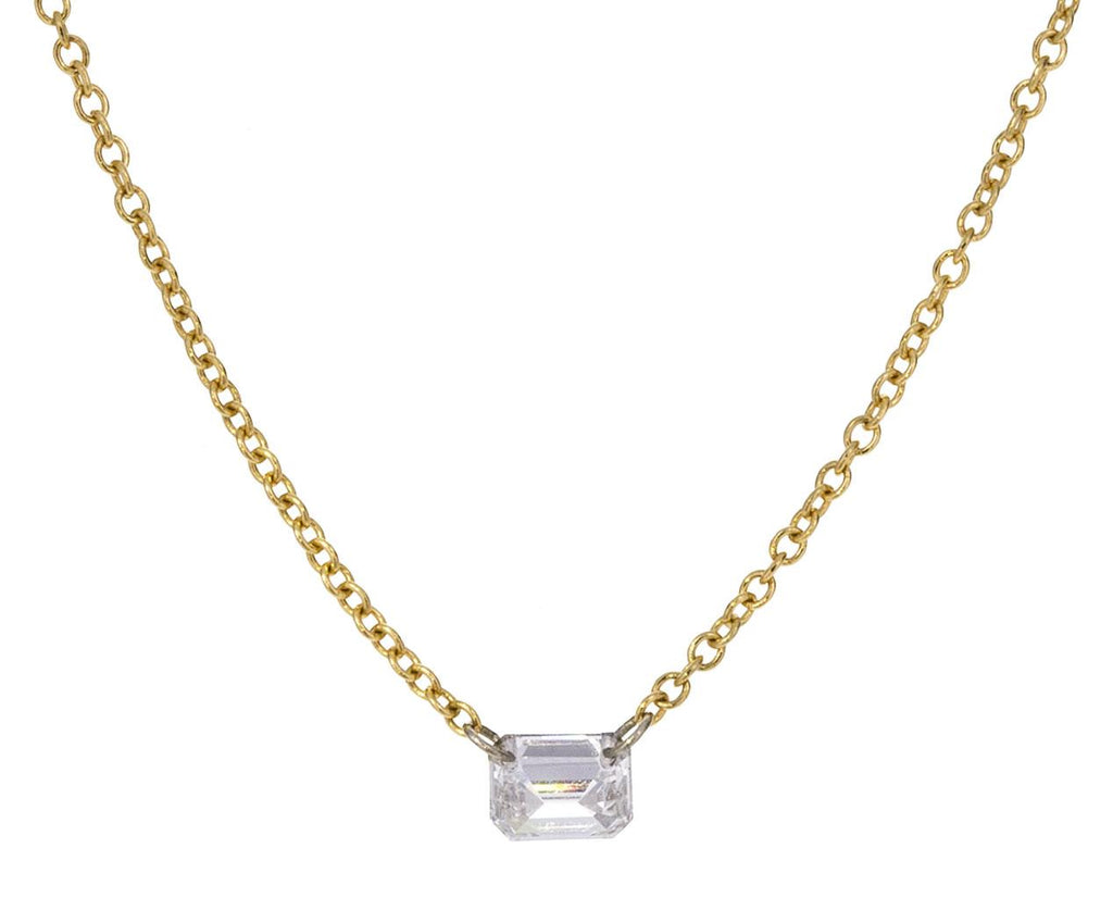 Emerald Cut Free Set Diamond Necklace - TWISTonline 
