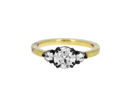 European Cut Diamond Solitaire Ring